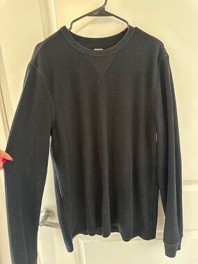 Sonoma Men’s Black Waffle-Knit Crewneck Pullover